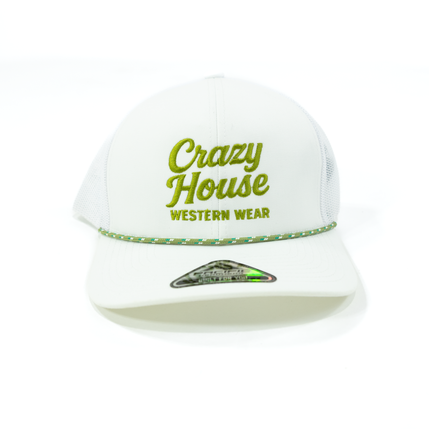 Crazy House White Mesh Snapback Cap