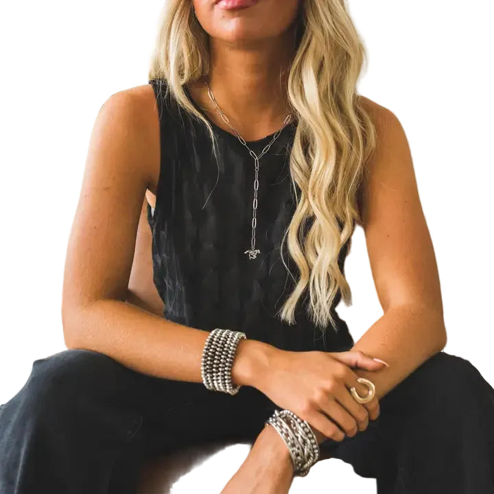 Women's West & Co 18K Gold Plated Burnished 5 Disc Bead Stretch Bracelet WC-BR11WG