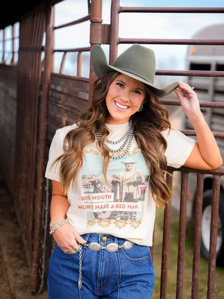 Women's "Big Mouth Don't Make a Big Man" Tee