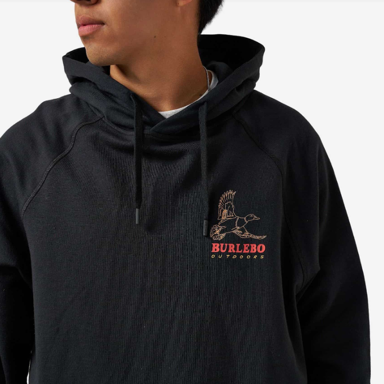 Burlebo Men's Black Duck Wild Fleece Hoodie FH-DKW-BLK