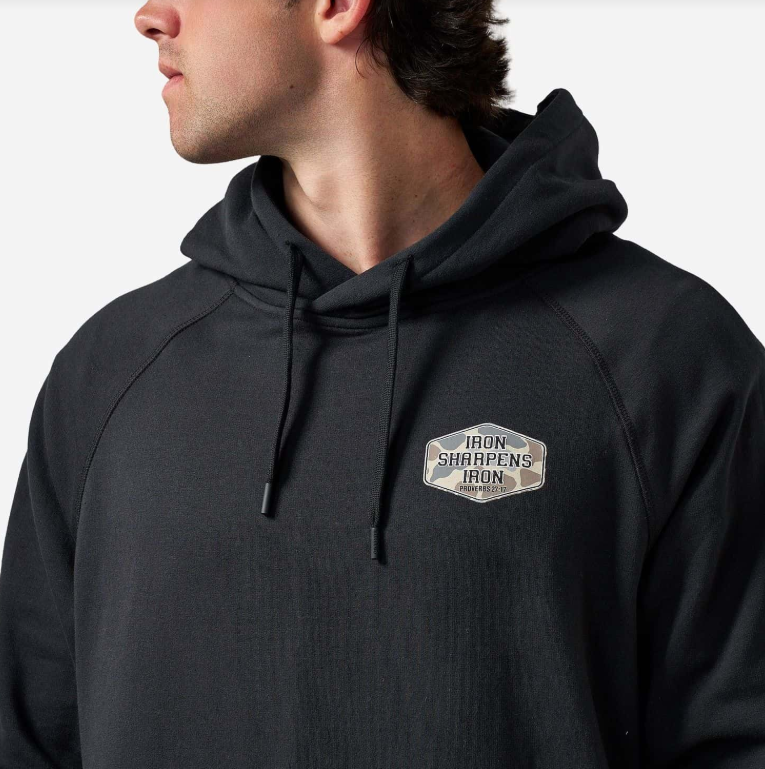 Burlebo Men's Black Iron Sharpens Iron Fleece Hoodie FH-ISI-BLK