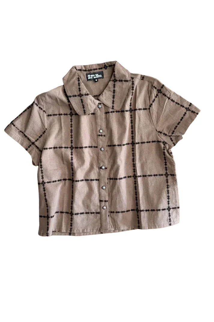 Women's TwoFly "A Bit of Details" Short Sleeve Button Up