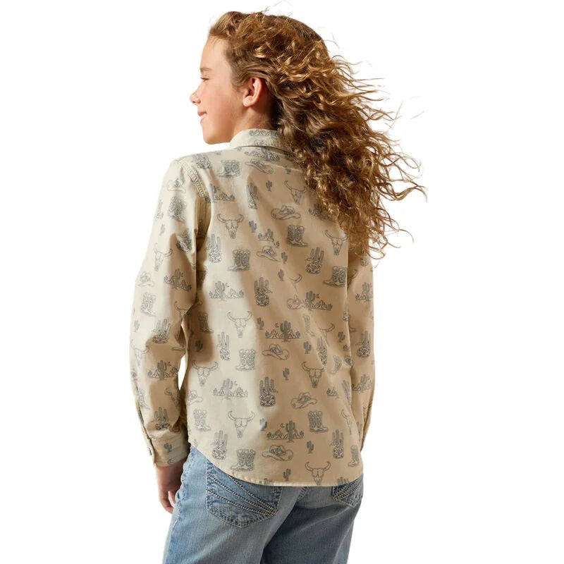 Girl's Ariat Beige Mila Snap Shirt