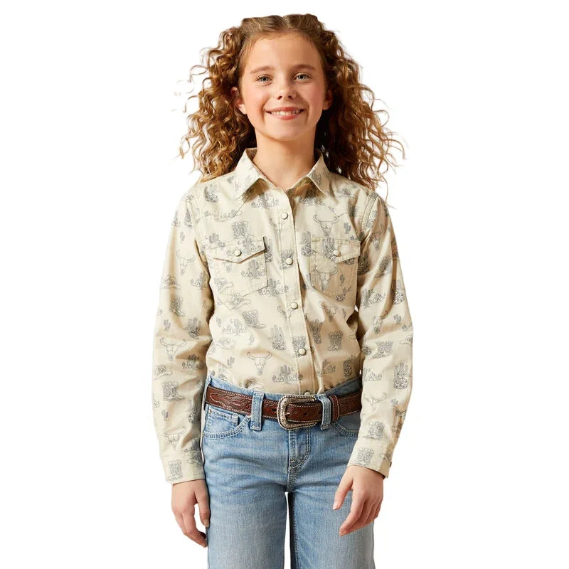 Girl's Ariat Beige Mila Snap Shirt
