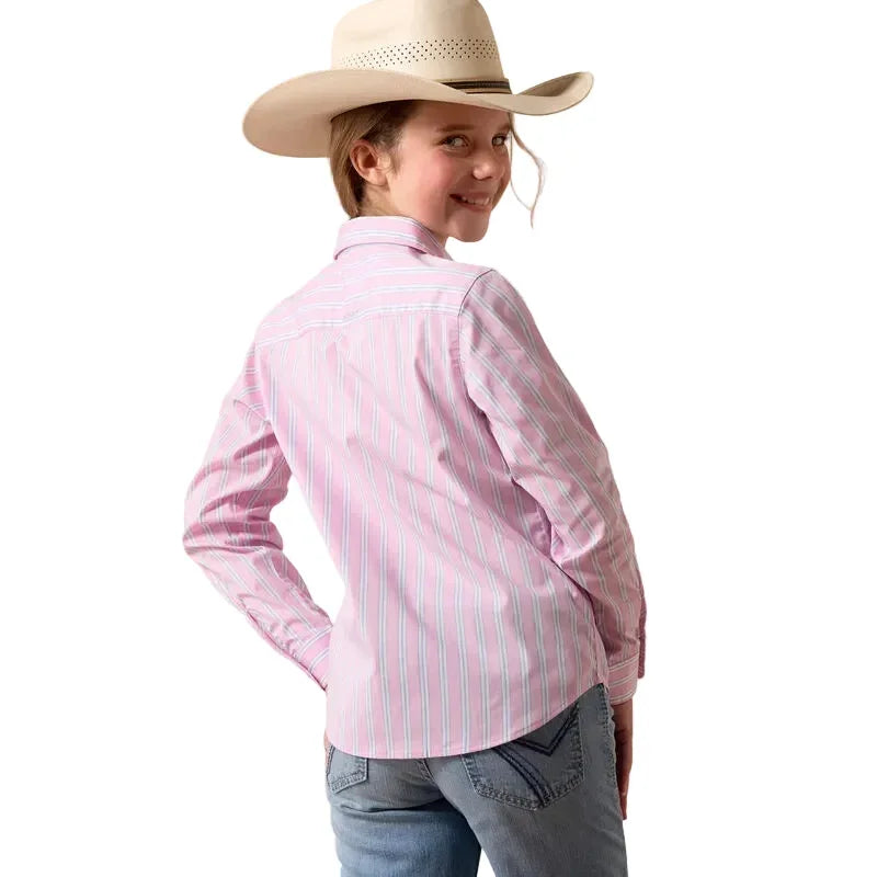 Girl's Ariat Pink Lavender Stripe Kirby Shirt 10073491