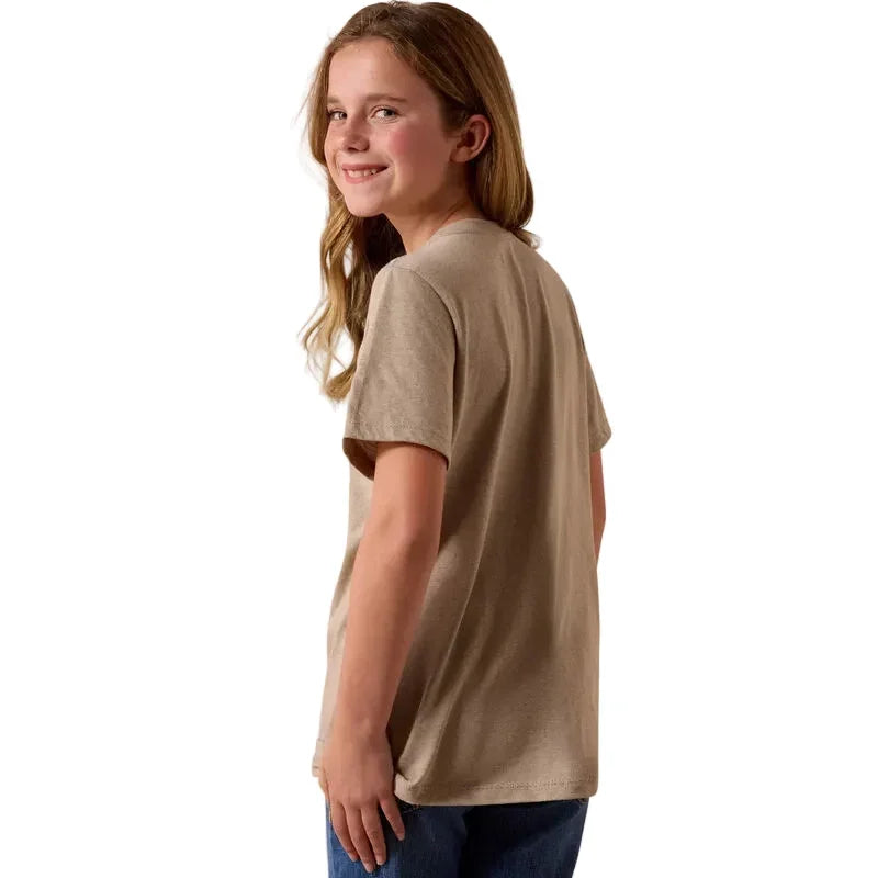Girl's Ariat Tan Western Collage T-shirt 10078385