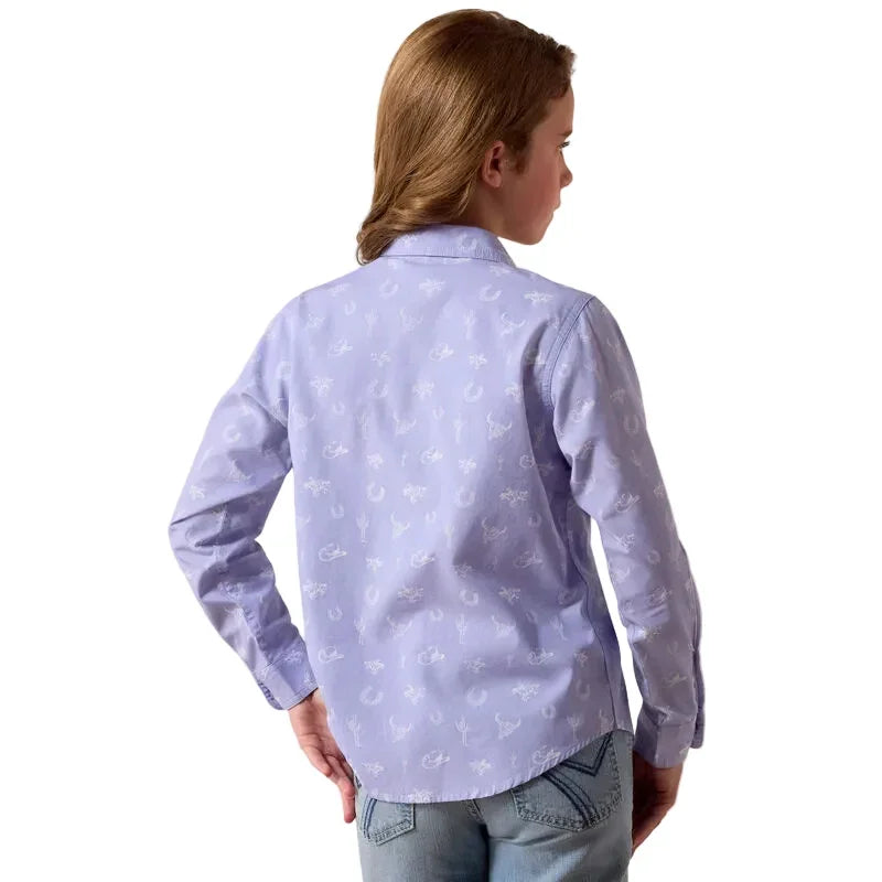 Girl's Ariat Western Lavender Western Motifs Shirt 10073448