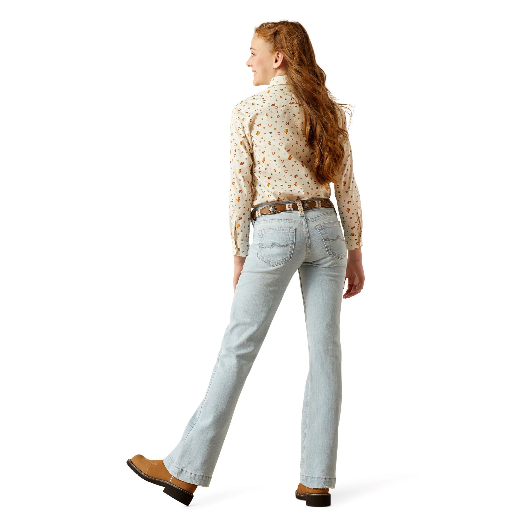 Girl's Ariat Zoe Fawn Light Denim Trouser Jeans 10060982 - Crazy House Western Wear