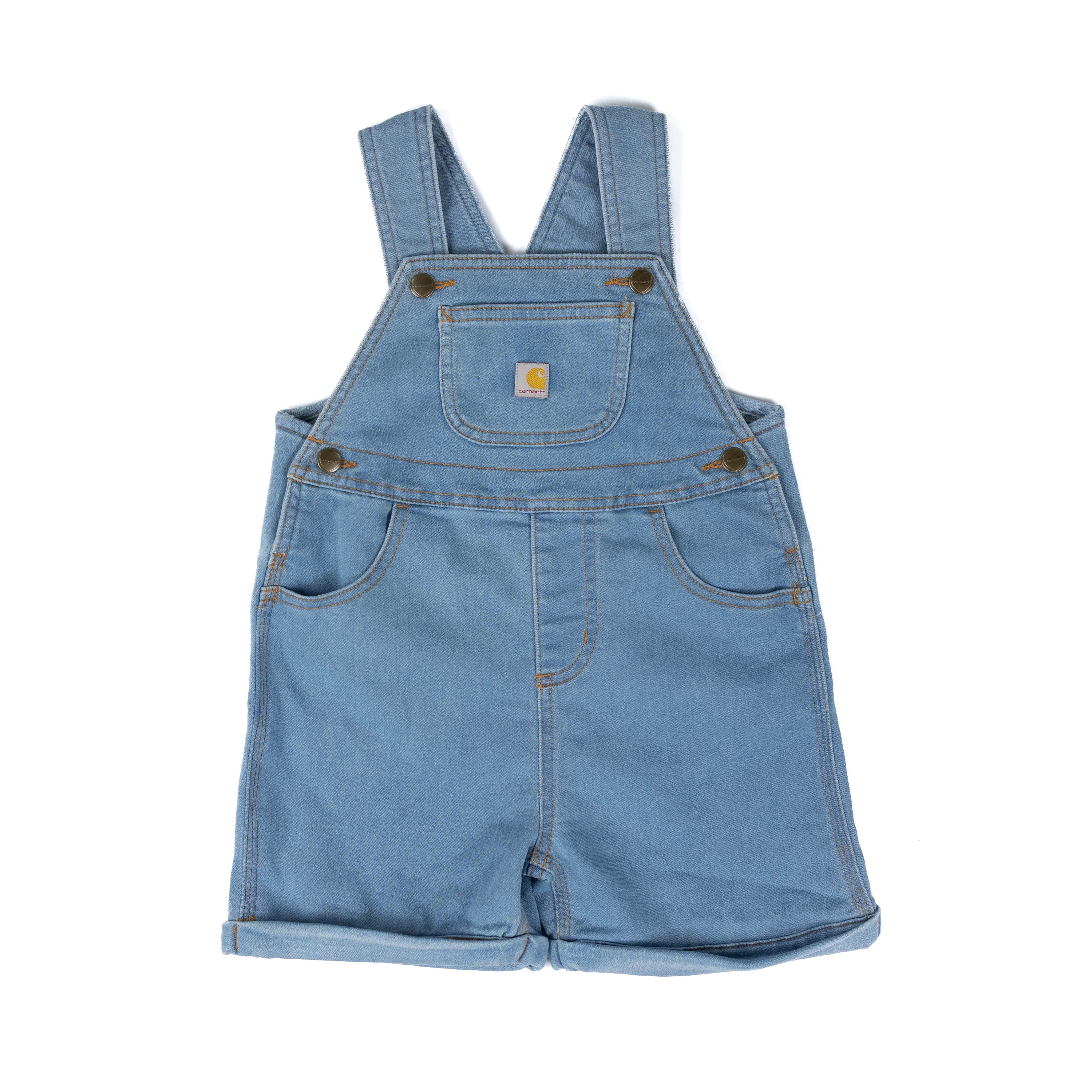 Girl's Carhartt Light Wash Bee Print Shortall 2 Piece Set CG9969-N108