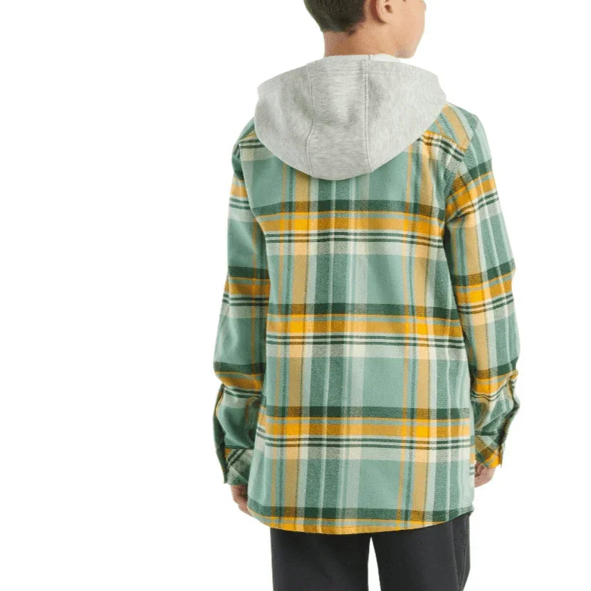 Girl's Carhartt Long-Sleeve Flannel Hooded Shirt CE8205-GH5 - Crazy House Western Wear