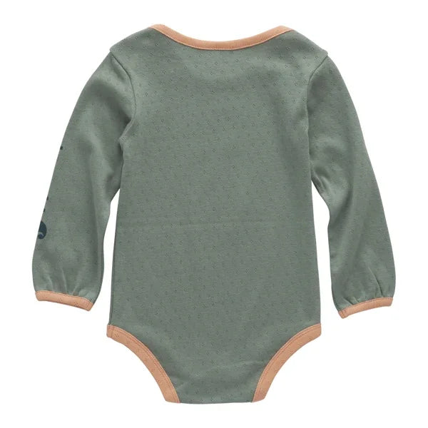 Girl's Carhartt Pink Sunflower C Long Sleeve Bodysuit CA7160-GH5