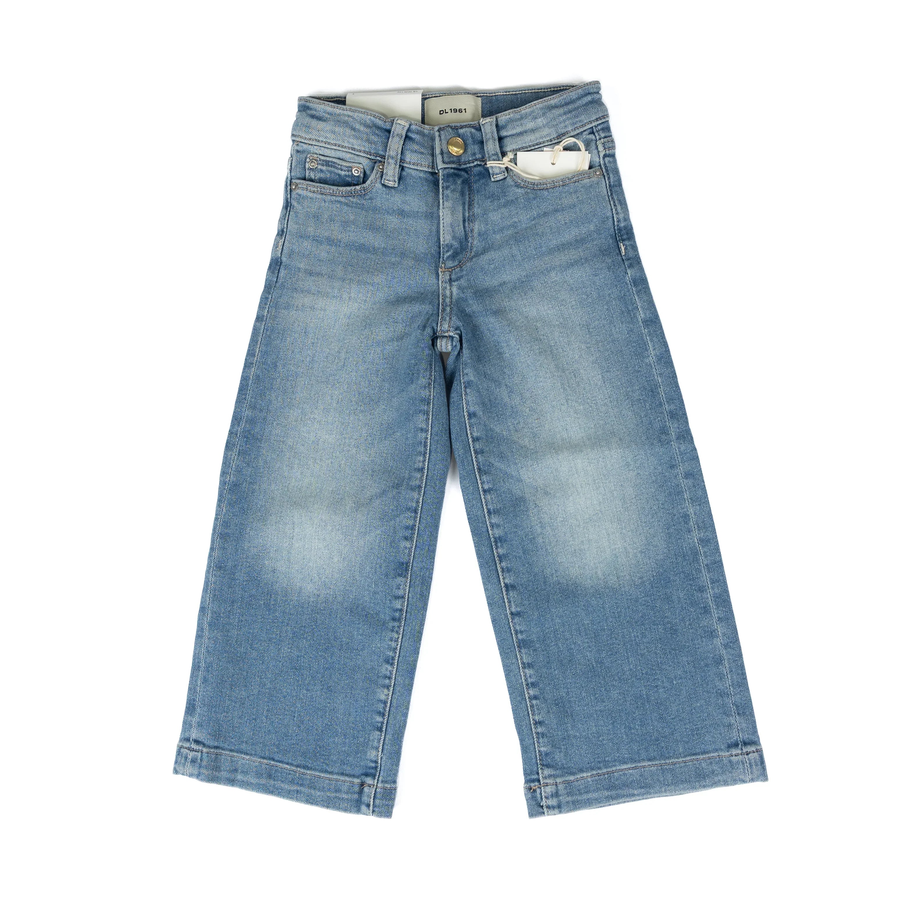 Girl's DL1961 Mid Wash Lily Wide Leg Jeans 27676