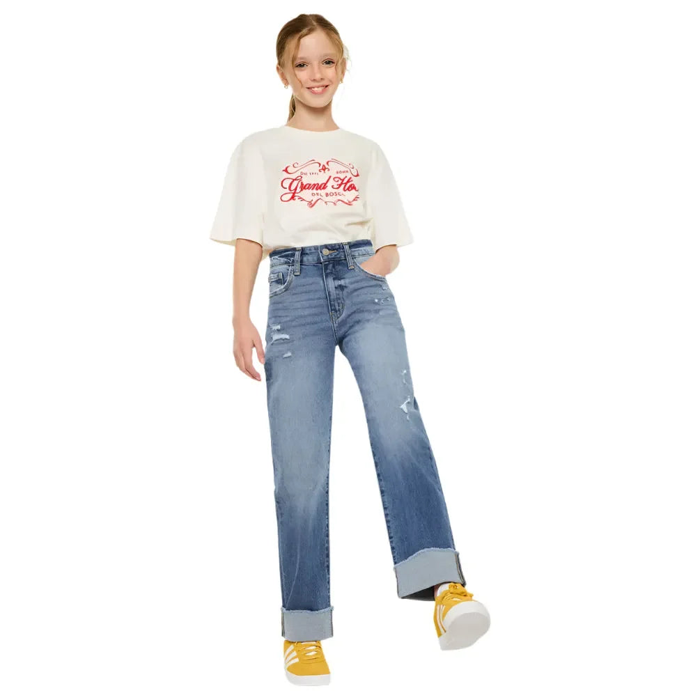 Girl's KanCan Nia High Rise Kids Straight Jeans YC20065M - Crazy House Western Wear