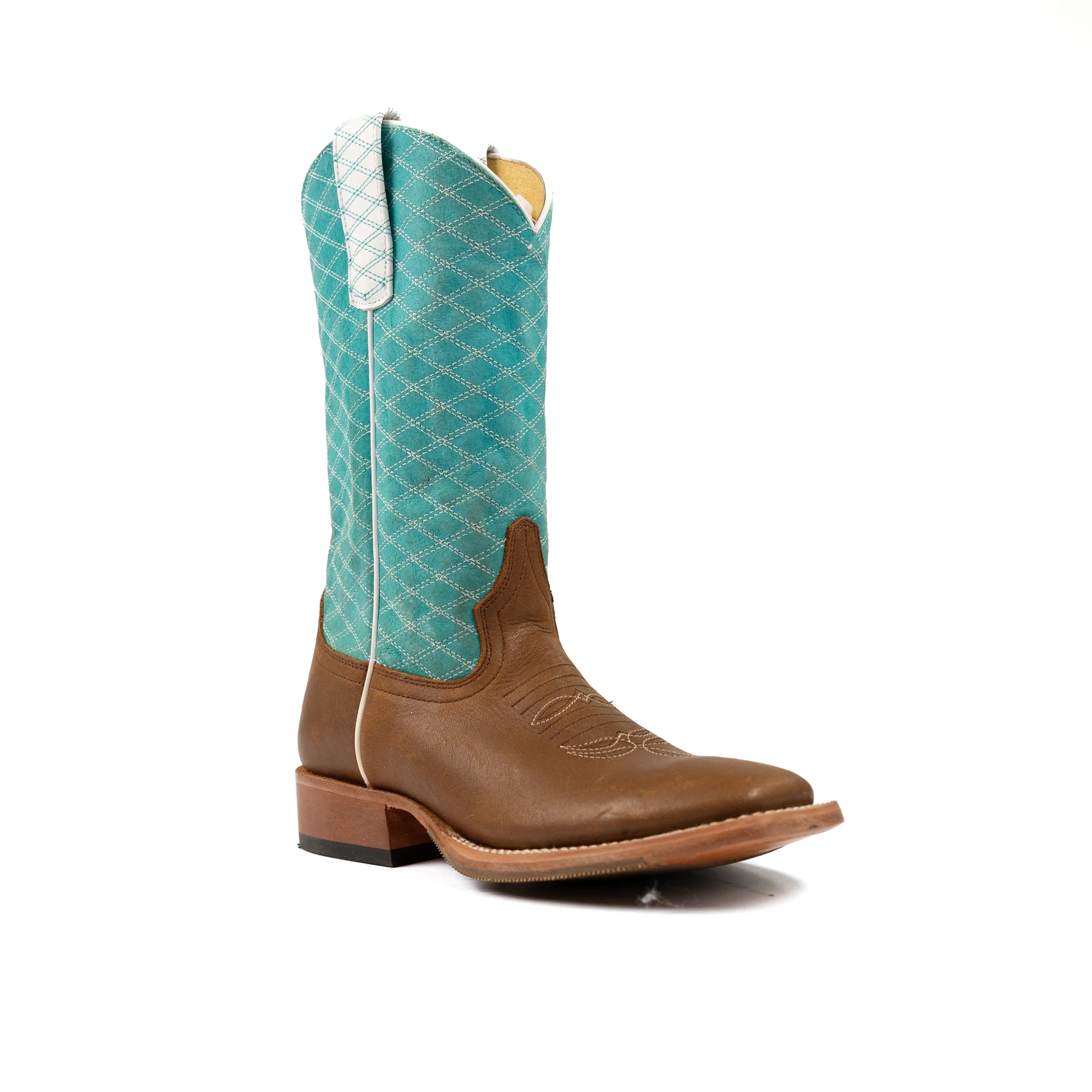 Girl's Macie Bean Pecan Barking Iron with Turquoise Barcelona Top MK9159