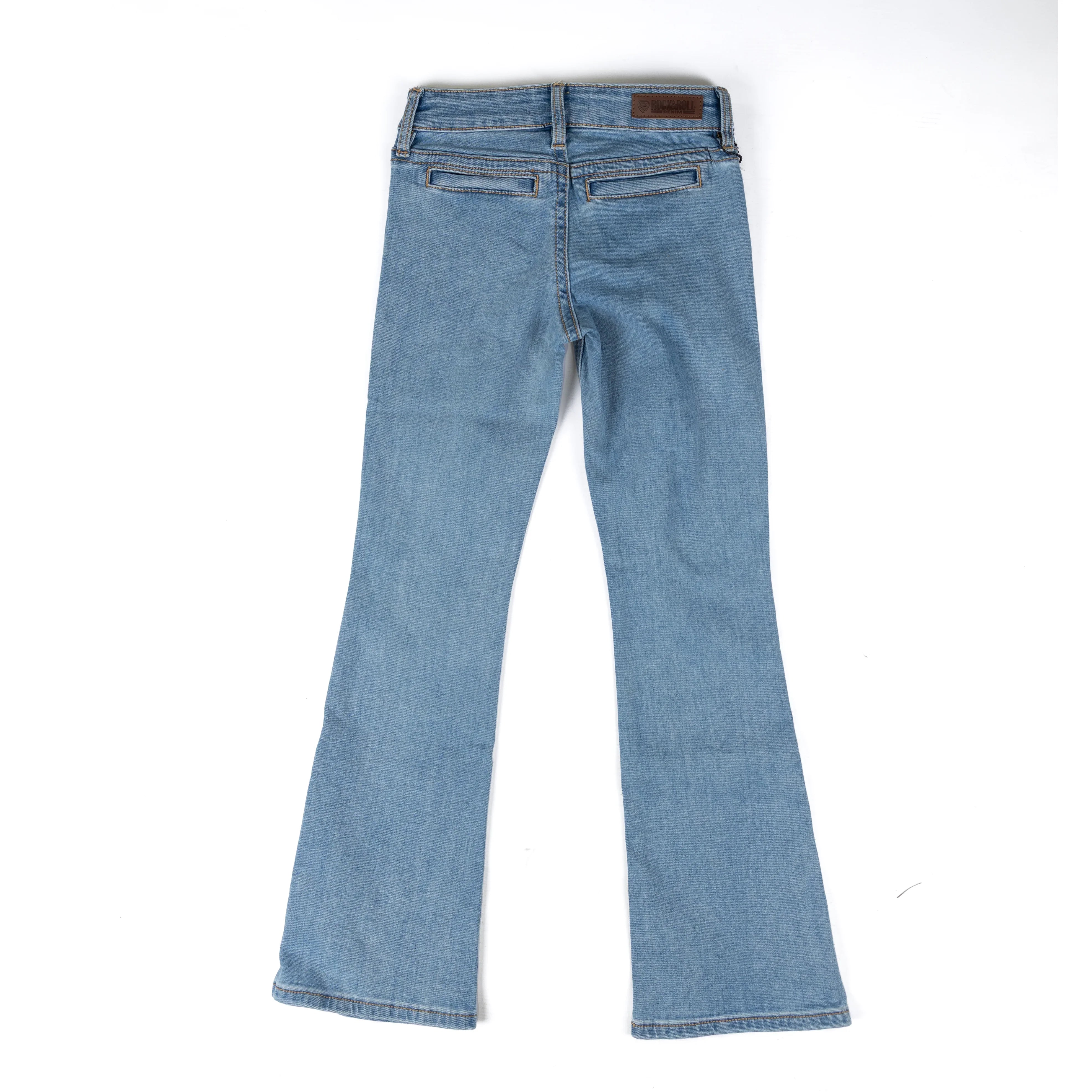 Girl's Rock and Roll Patch Pocket Bootcut Jeans BG4MD09171