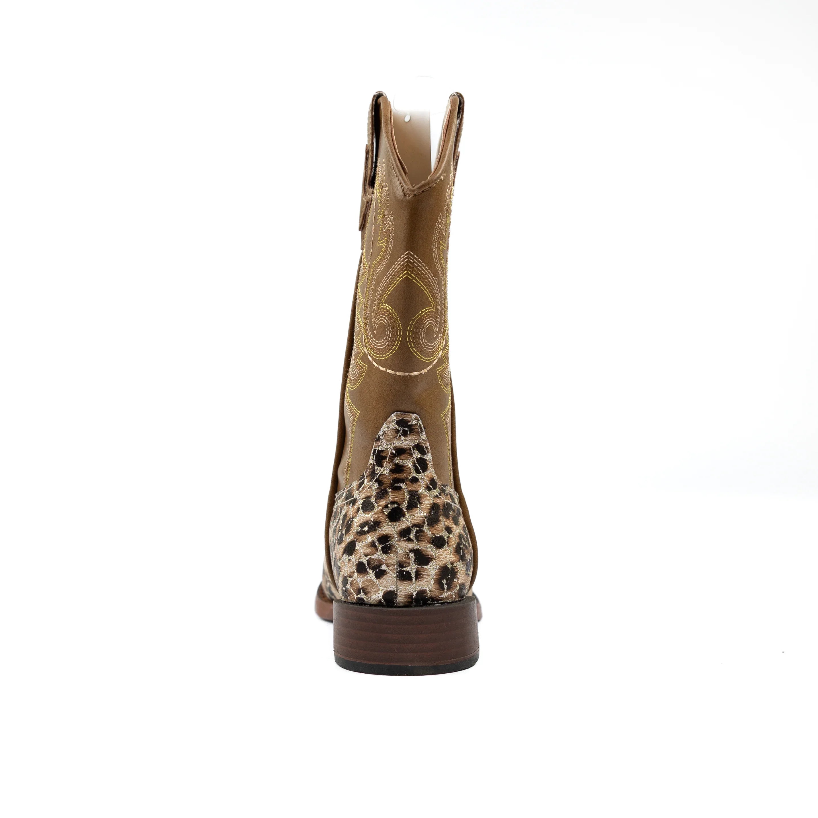 Girl's Roper Glitter Leopard Faux Leather Western Boot