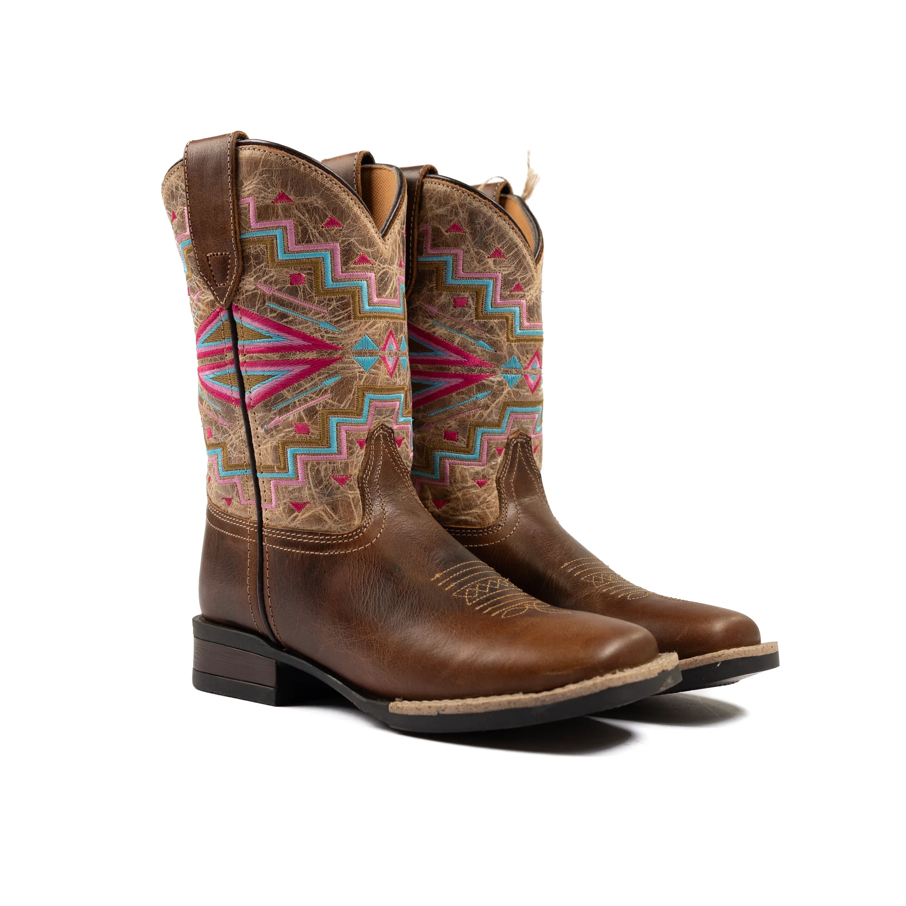 Girl's Roper Monterey Aztec Brown Square Toe Western Boot 09-018-0912-2569