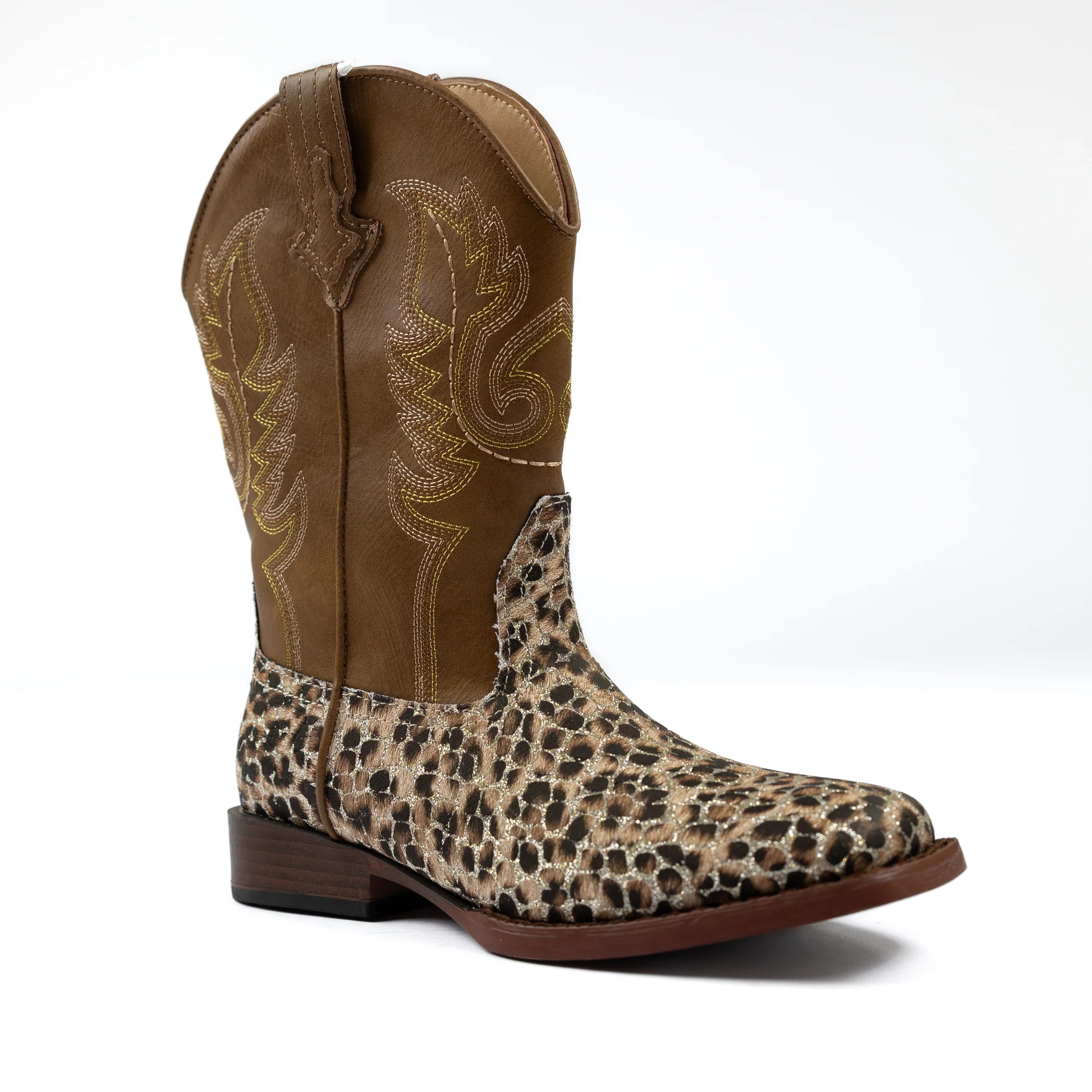 Girl's Toddler Roper Leopard Print Glitter Vamp Boot 09-017-1901-2800