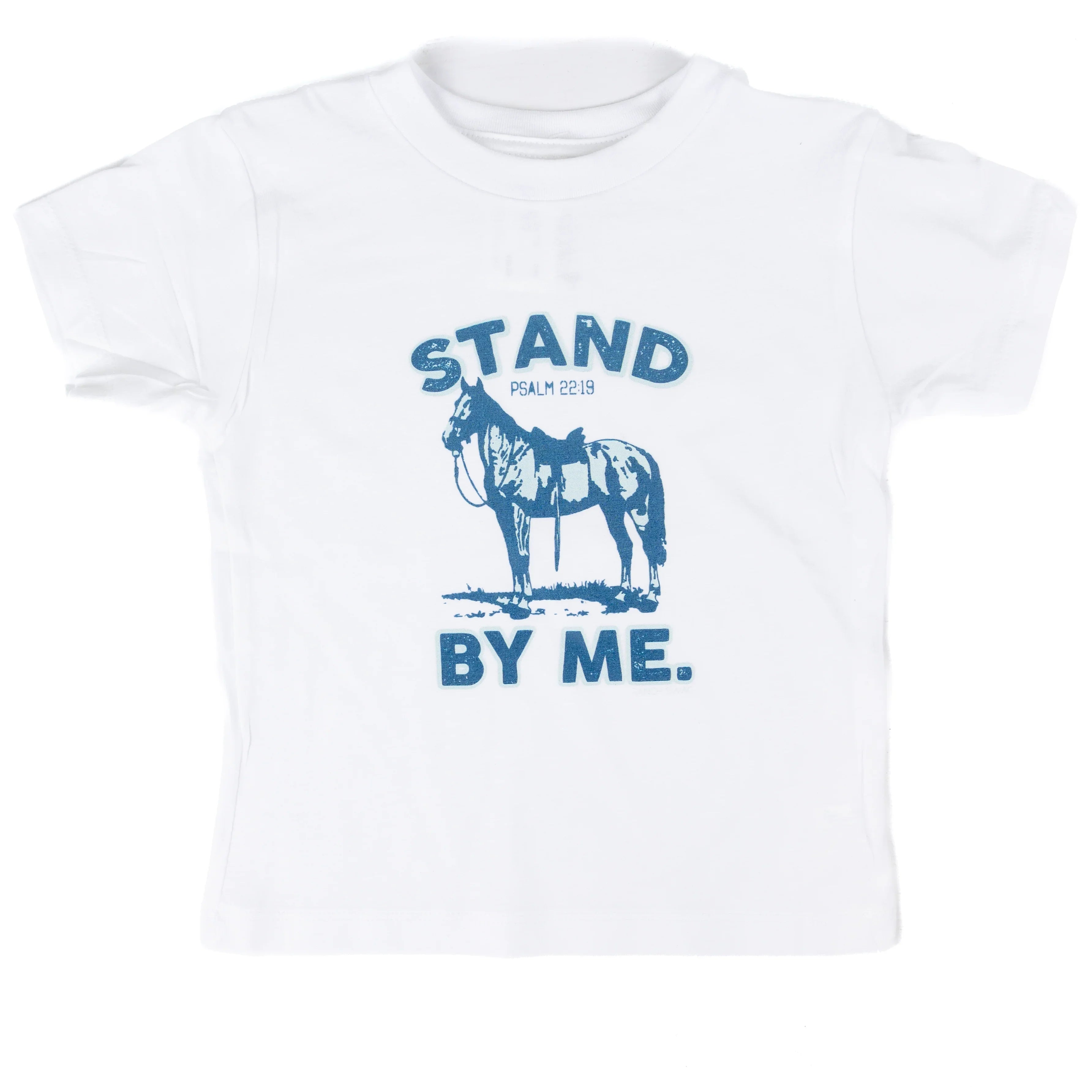 Girl's White and Blue Short Sleeve Stand By Me T-shirt