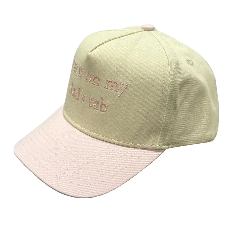 Girl's Youth Cream/Light Pink Put it On My Dads Tab Cap TF-81132T-TAN/PNK