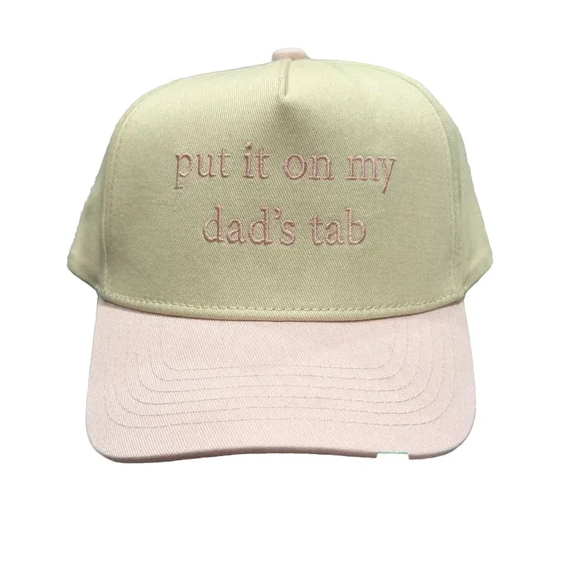 Girl's Youth Cream/Light Pink Put it On My Dads Tab Cap TF-81132T-TAN/PNK