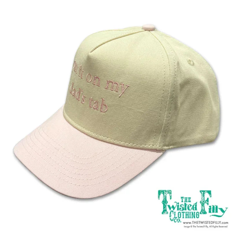 Girl's Youth Put It On My Dads Tab Cream/Pink Cap TF-81132Y-TAN/PNK