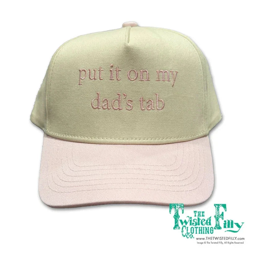 Girl's Youth Put It On My Dads Tab Cream/Pink Cap TF-81132Y-TAN/PNK