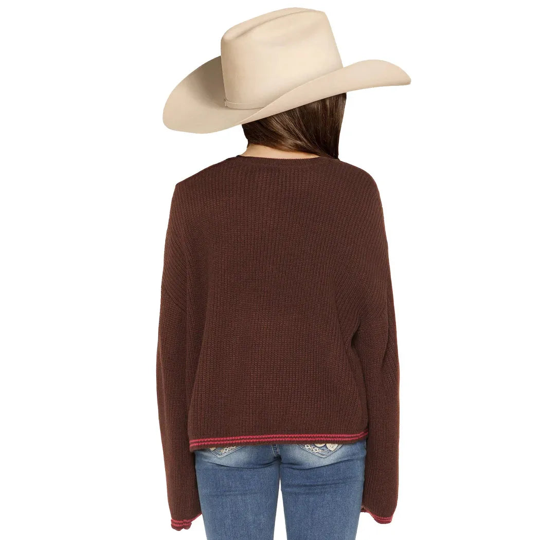 Girl's Rock and Roll Denim Howdy Y'all Sweater BG32T08064