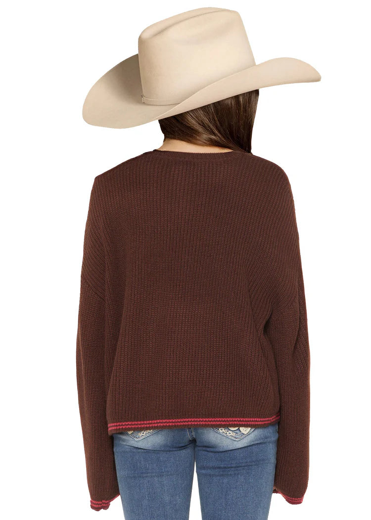 Girl's Rock and Roll Denim Howdy Y'all Sweater BG32T08064