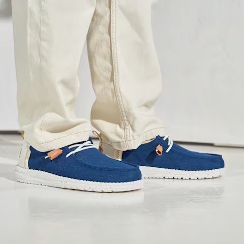 Men's Hey Dude Navy Blazer Wallt Craft Linen Casual Shoes 43086-4UX