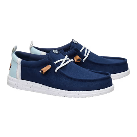 Men's Hey Dude Navy Blazer Wallt Craft Linen Casual Shoes 43086-4UX