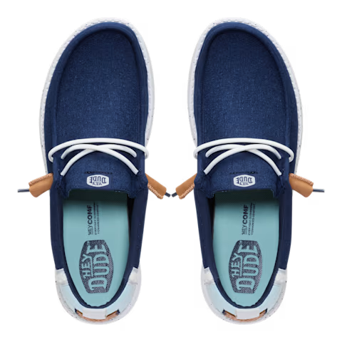 Men's Hey Dude Navy Blazer Wallt Craft Linen Casual Shoes 43086-4UX