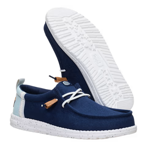 Men's Hey Dude Navy Blazer Wallt Craft Linen Casual Shoes 43086-4UX
