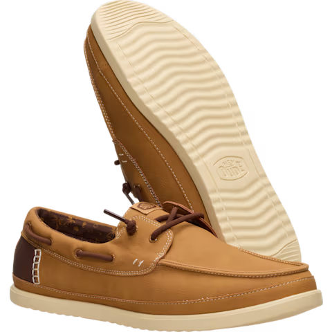 Men's Hey Dude Bone Brown Harbor Lo Classic Casual Shoes 45139-2LI