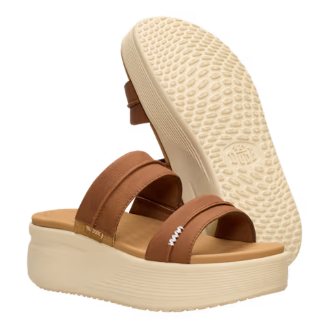 Men's Hey Dudes Cognac Austin Slide Classic Slip On Shoes 45256-21N