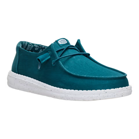 Women's Hey Dude Deep Teal Wendy Stretch Canvas Slip On Shoes 40902-4ZK