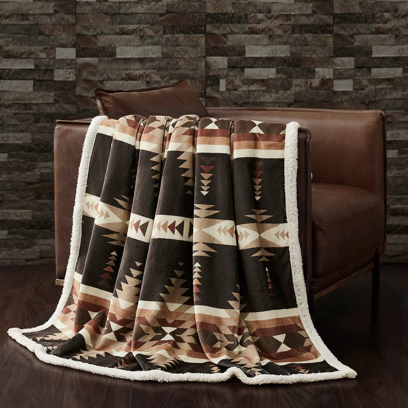 HiEnd Yosemite Campfire Sherpa Throw Blanket