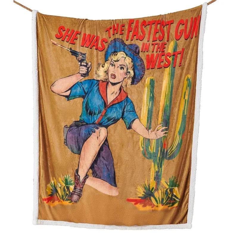 HiEnd Gunslinger Campfire Sherpa Throw Blanket