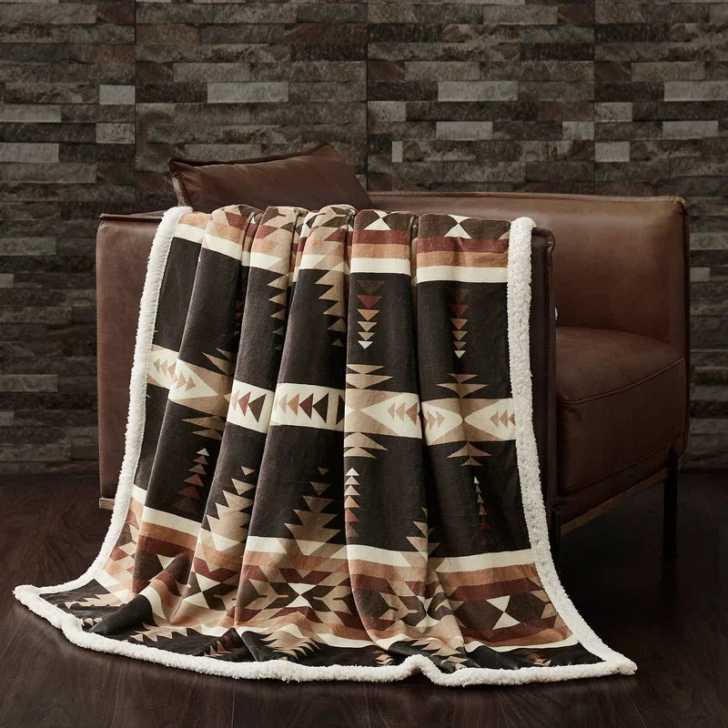 HiEnd Yosemite Campfire Sherpa Throw Blanket