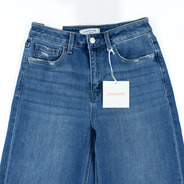 Women's Lovervet High Rise Cuffed Ankle Wide Leg Jeans LV1530