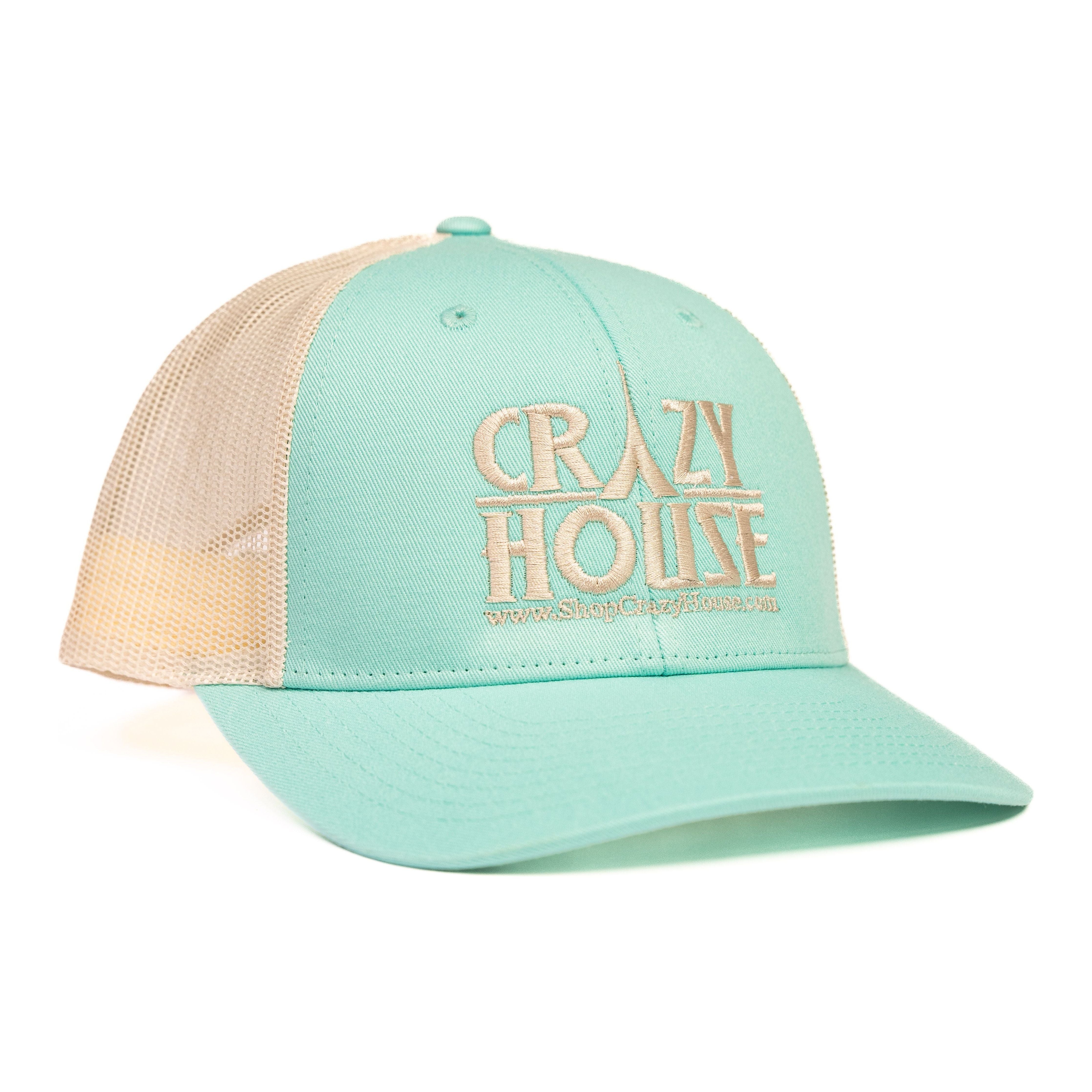Light Blue Trucker Snapback with Crazy House Stitching - Crazy House Western Wear