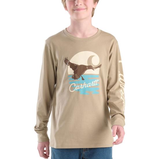 Boy's Carhartt Long Sleeve Duck "C" T-shirt CA6754-D204