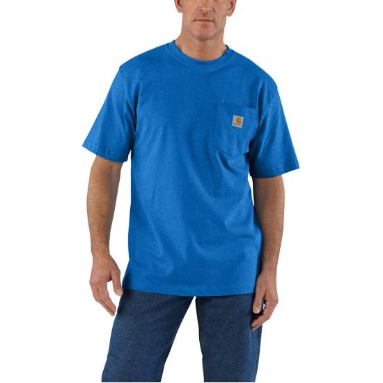 Men's Carhartt Loose Fit One Pocket Shirt Blue K87-HH7 - Crazy House Western Wear