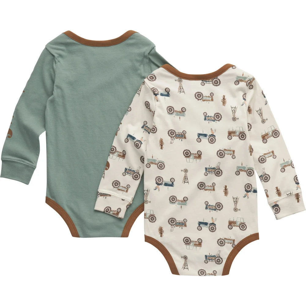 Boy's Carhartt Long-Sleeve Tractor Bodysuit 2Pc Set CG8986-GH5