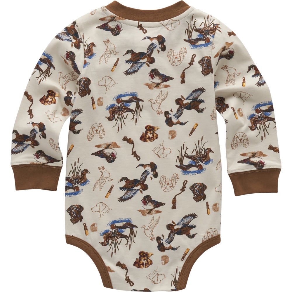 Boy's Carhartt Long Sleeve Printed Henley Bodysuit CA6726-CA35