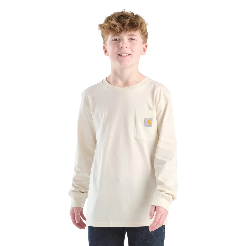 Boy's Carhartt Long Sleeve Dog Pocket T-shirt CA6760-CA35