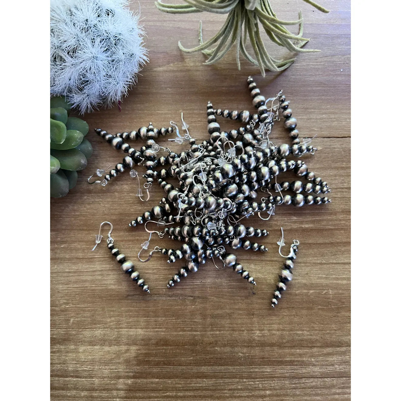 Bijoux Fab All Sterling Silver Pearls Earrings Dangle EAR-DAN-033-NAV