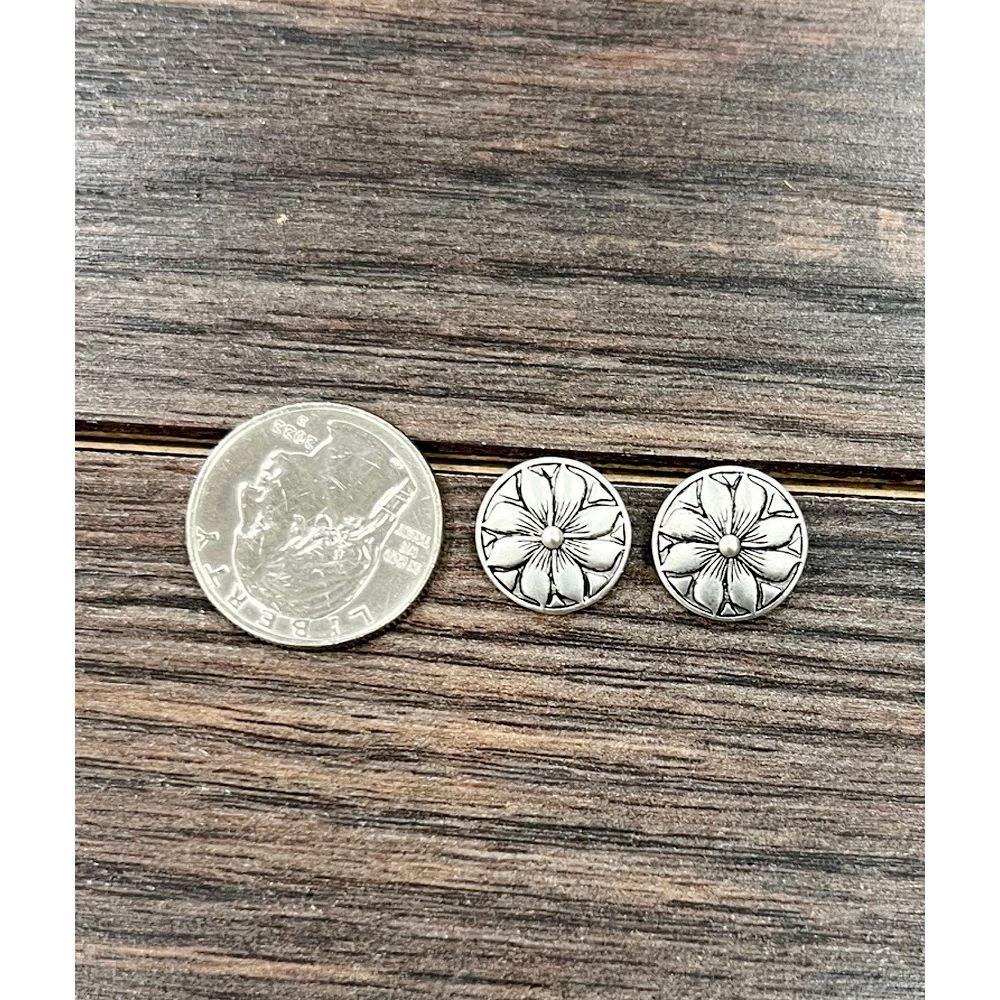 Isac 14mm Brass Navajo Stud Earrings 726383