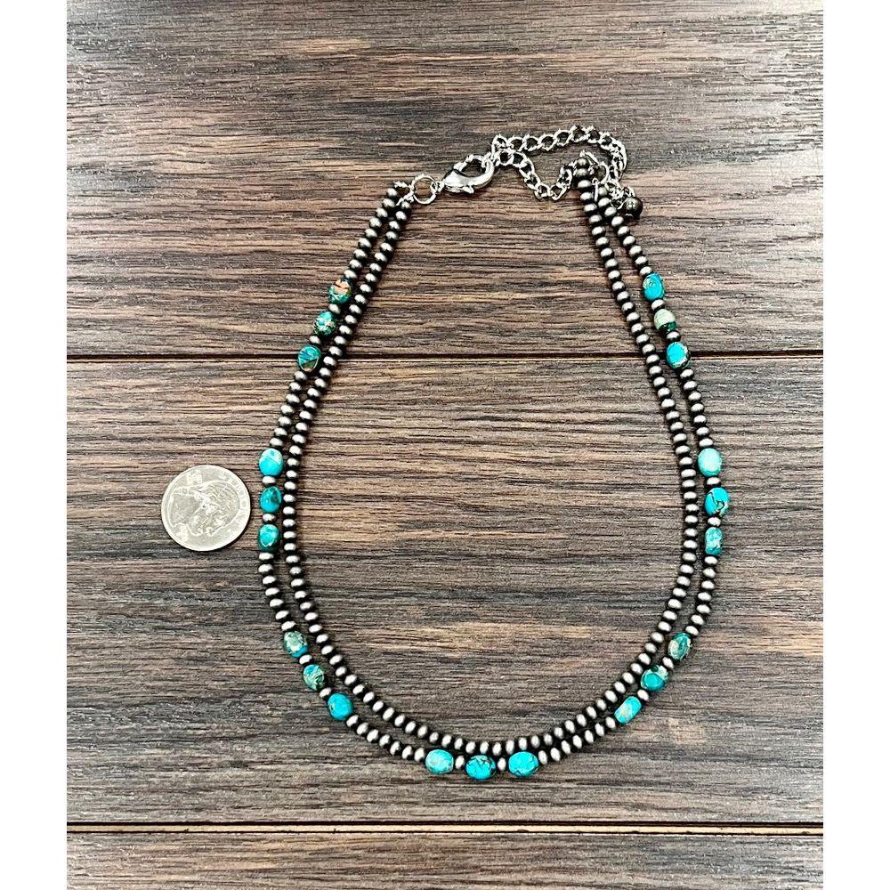 Isac Handmade 16" Navajo Oval Gemstone Necklace 739662