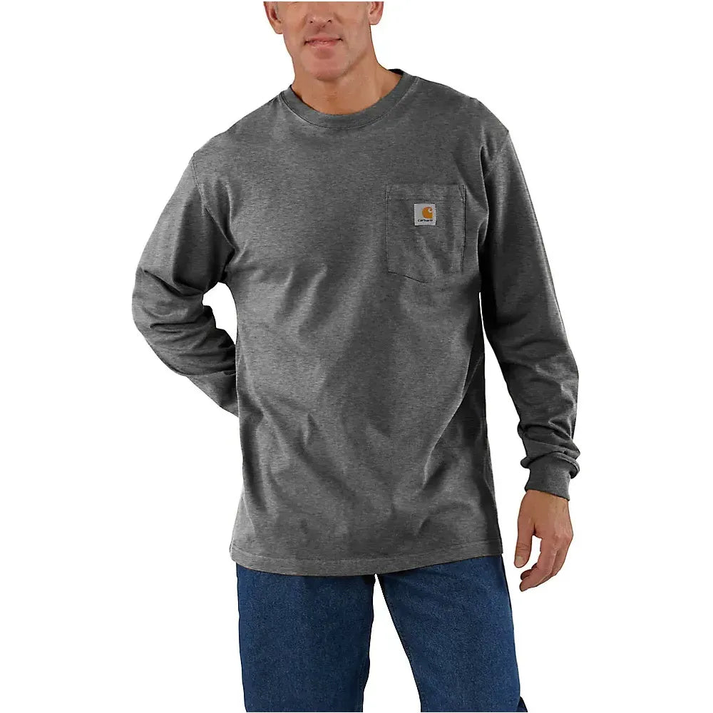 Men's Carhartt Loose Fit Long Sleeve Pocket T-shirt K126-CRH - Crazy House Western Wear